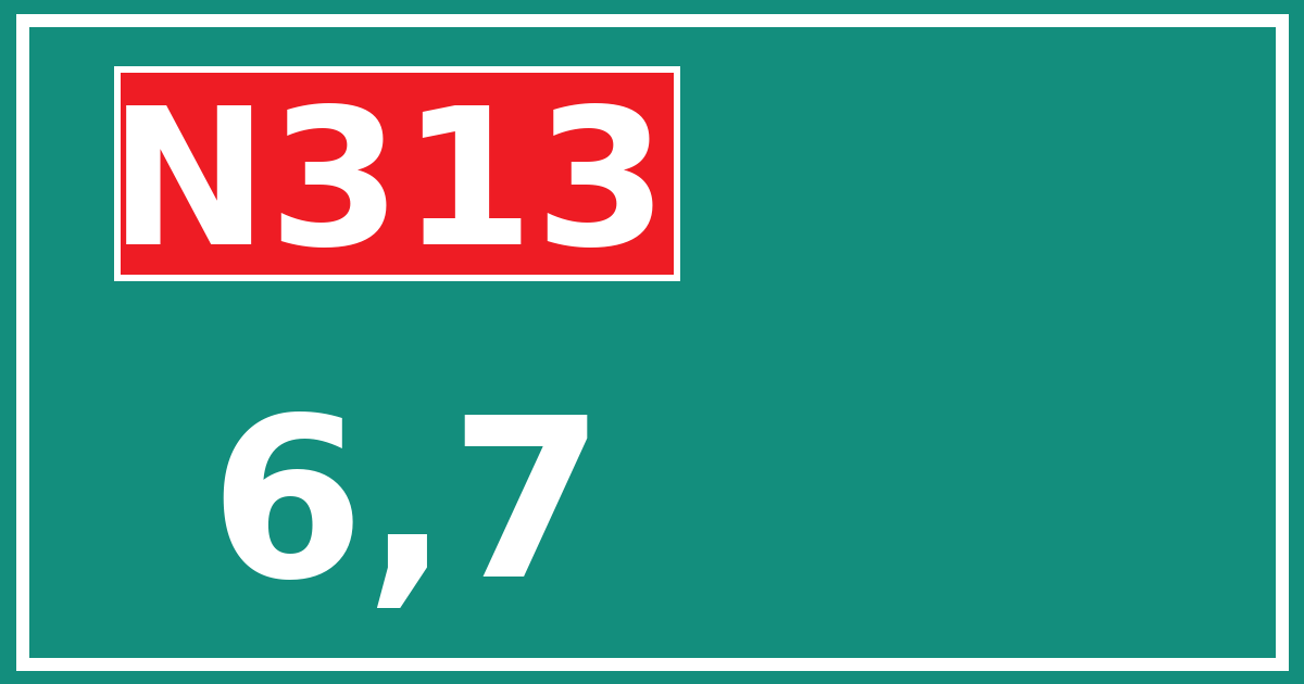 Hectometerbord N313 6,7