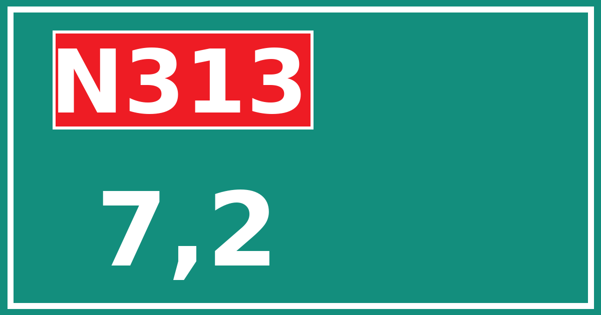 Hectometerbord N313 7,2