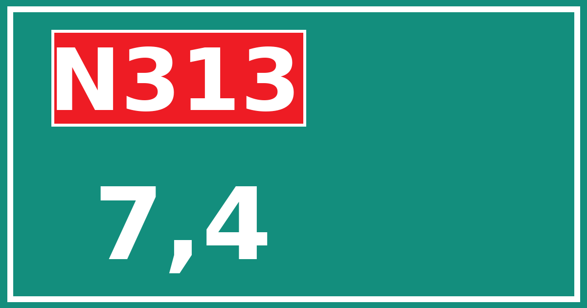Hectometerbord N313 7,4