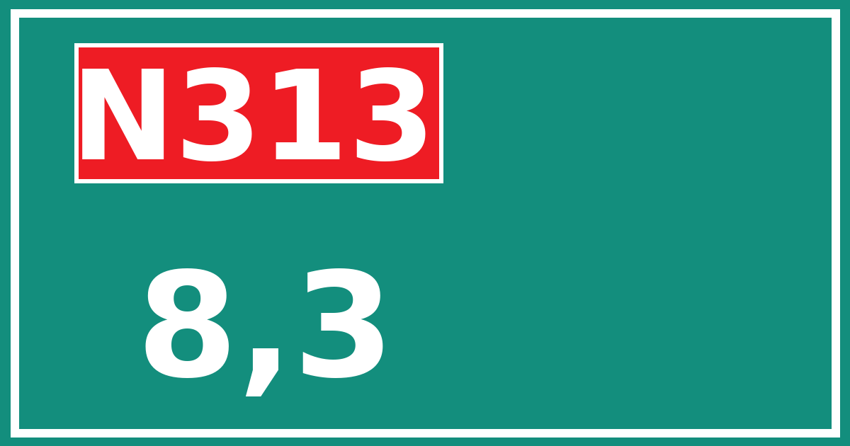 Hectometerbord N313 8,3