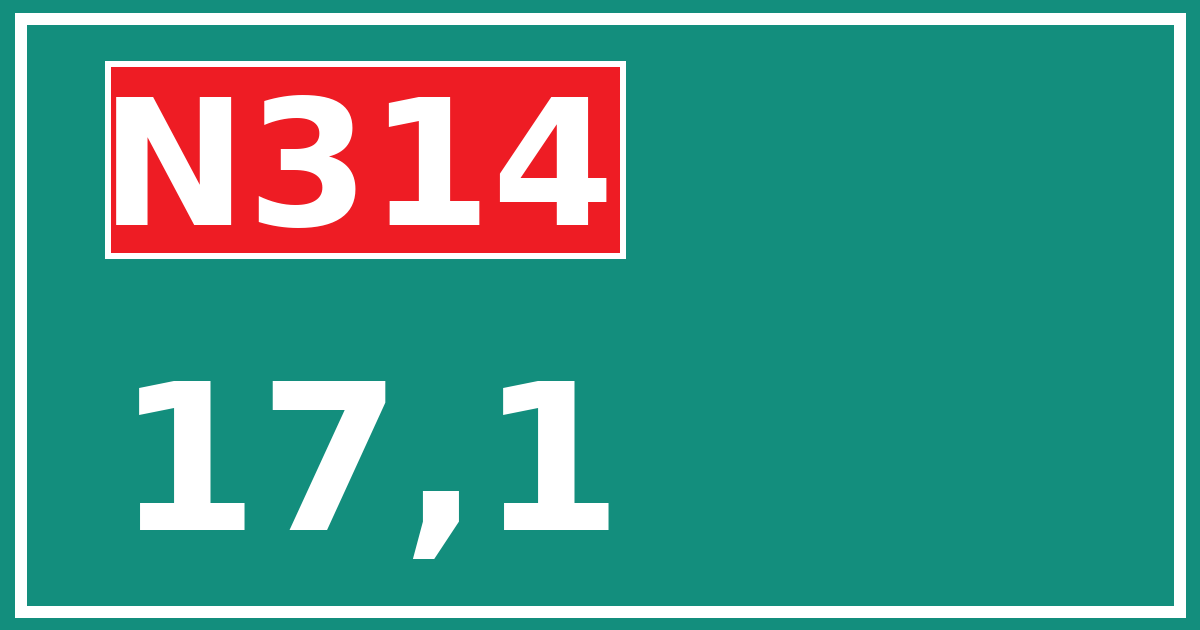 Hectometerbord N314 17,1