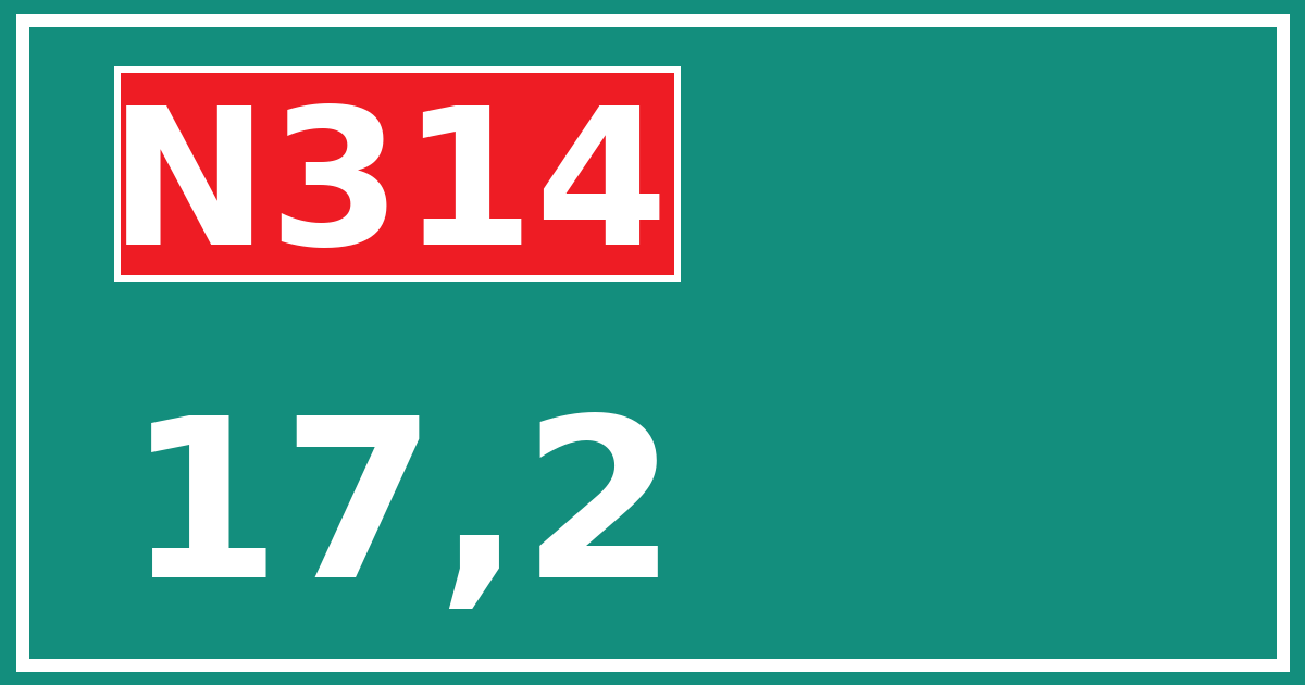 Hectometerbord N314 17,2