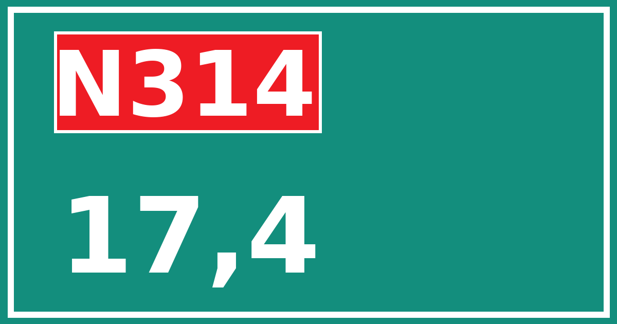 Hectometerbord N314 17,4