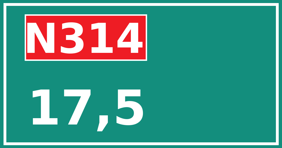 Hectometerbord N314 17,5