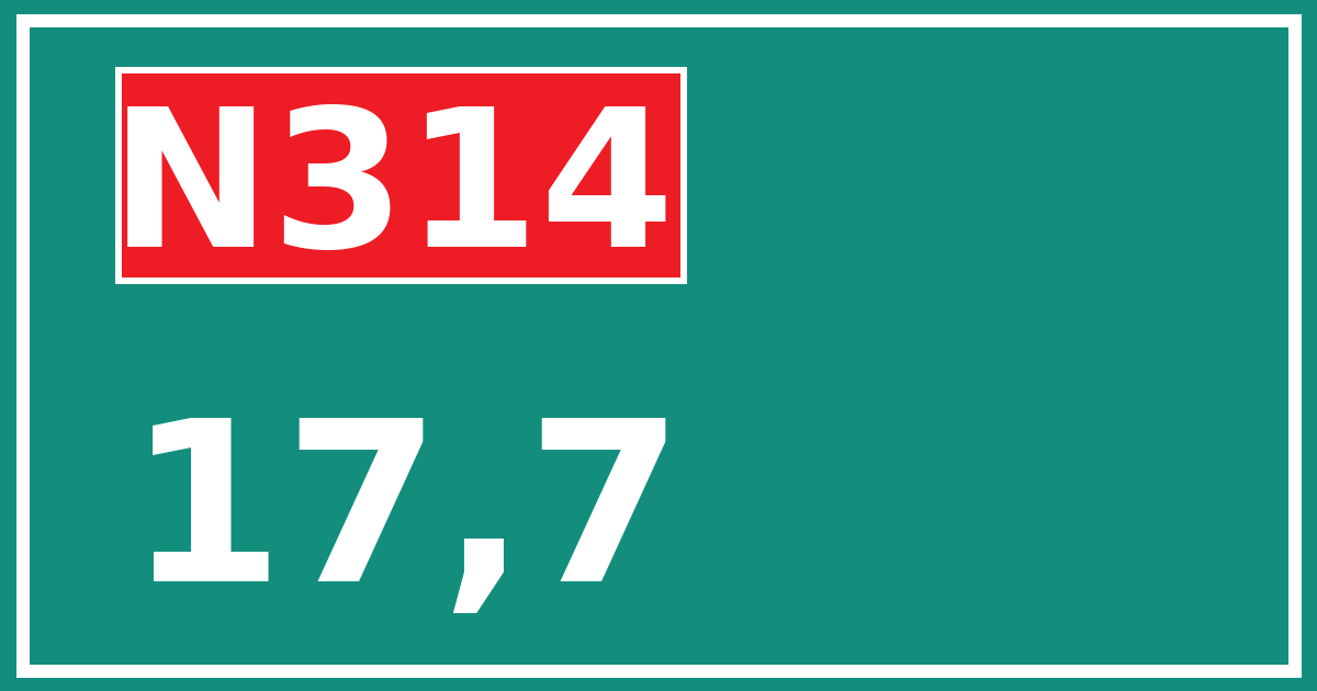 Hectometerbord N314 17,7