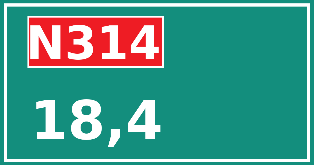 Hectometerbord N314 18,4