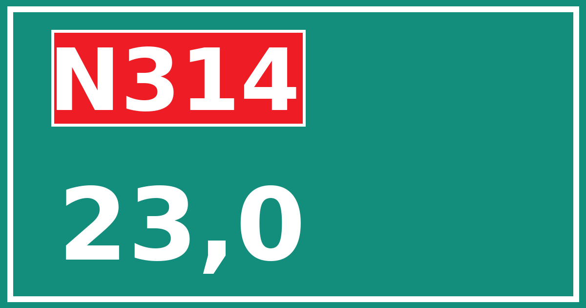 Hectometerbord N314 23,0