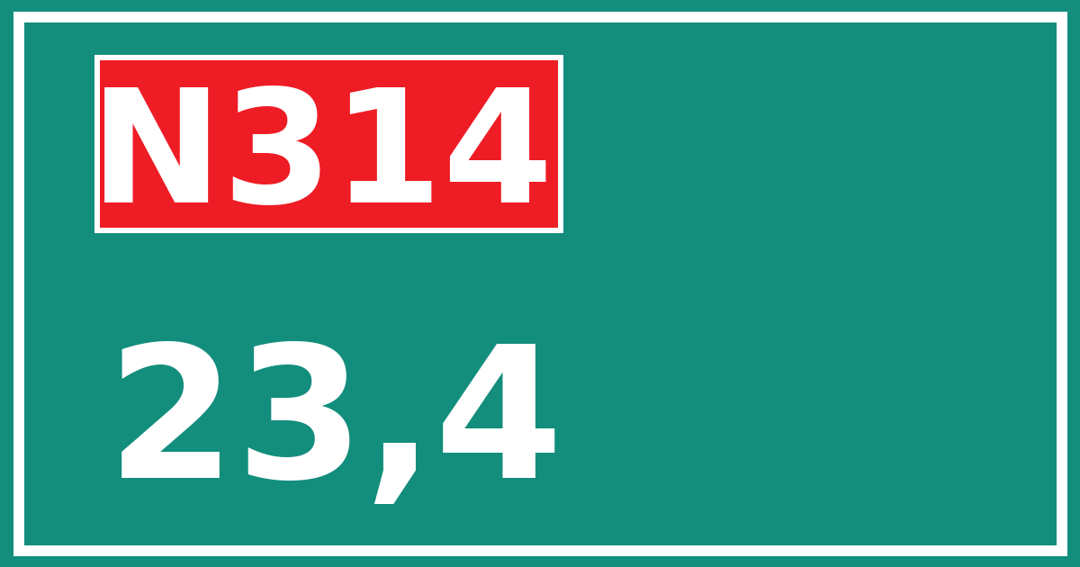 Hectometerbord N314 23,4
