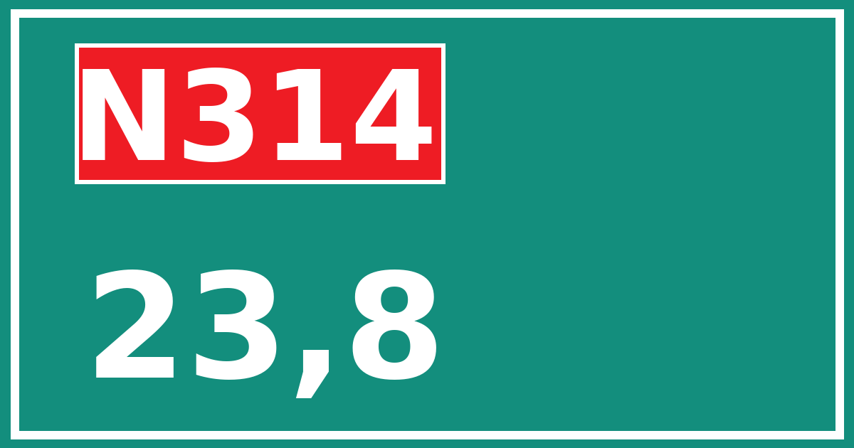 Hectometerbord N314 23,8