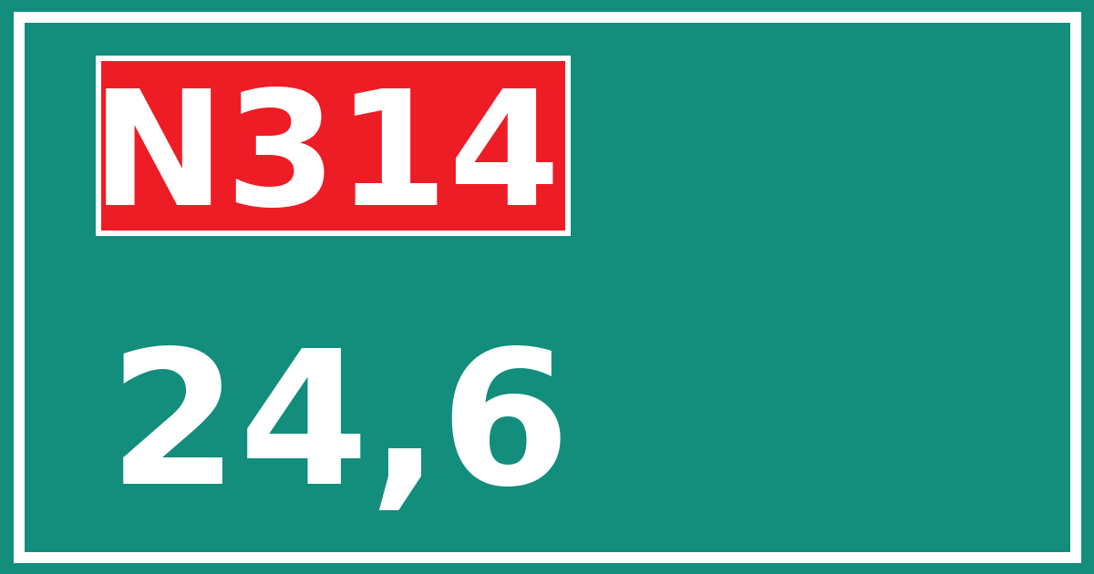 Hectometerbord N314 24,6