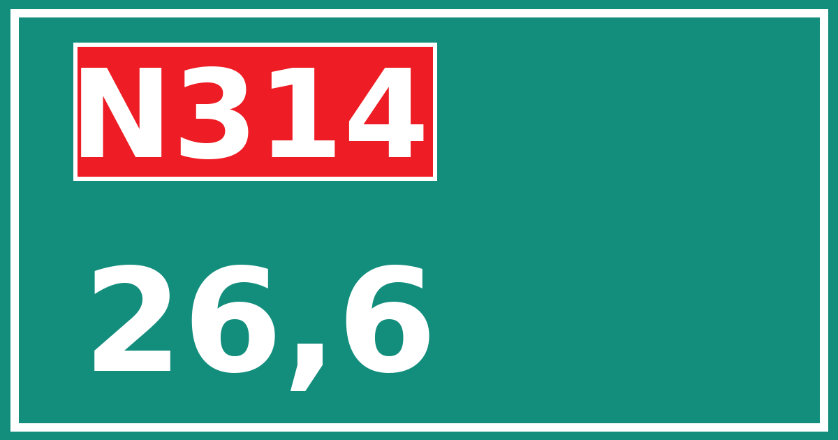 Hectometerbord N314 26,6
