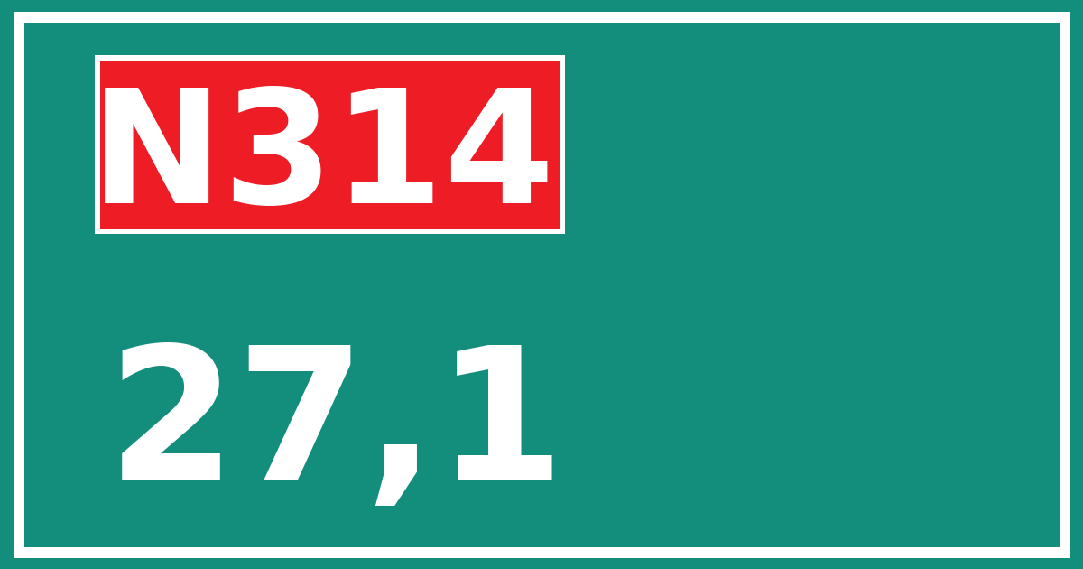 Hectometerbord N314 27,1