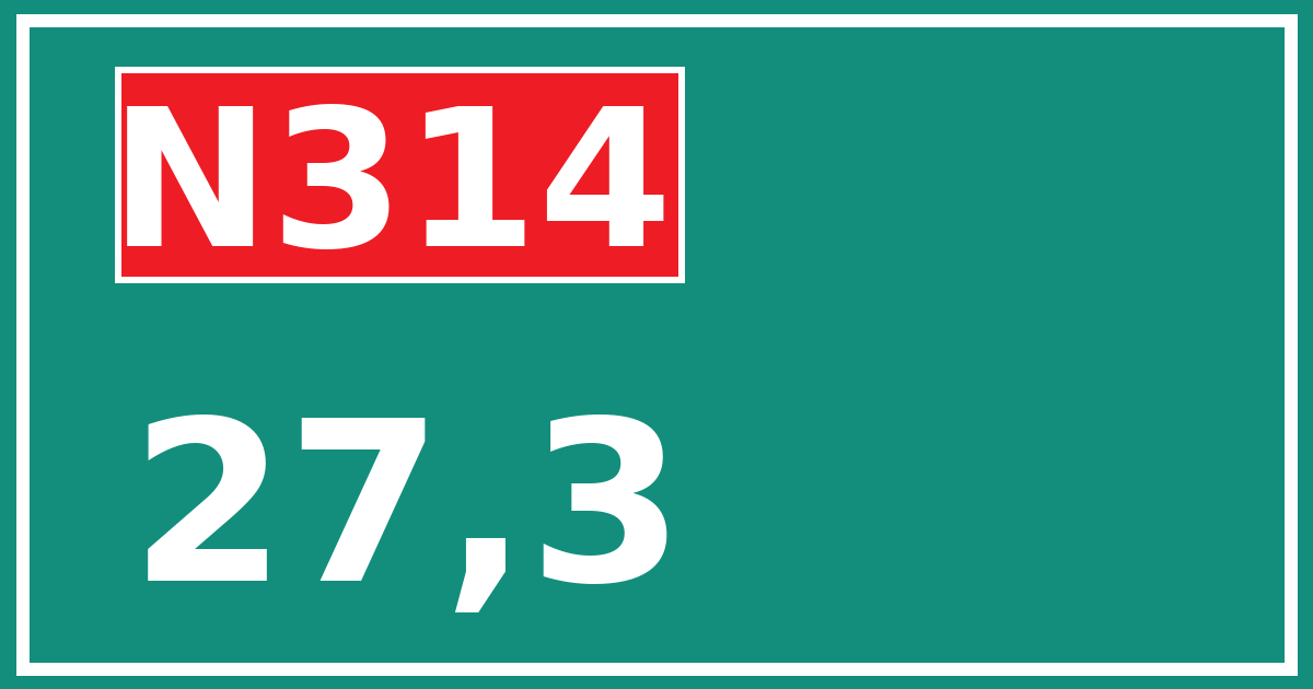 Hectometerbord N314 27,3