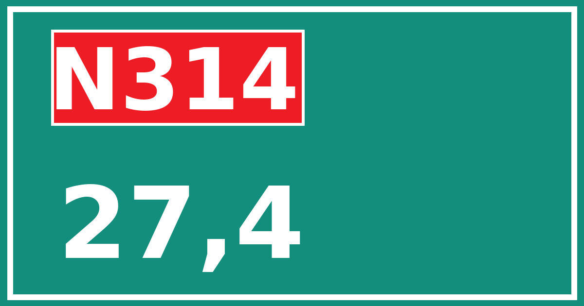 Hectometerbord N314 27,4
