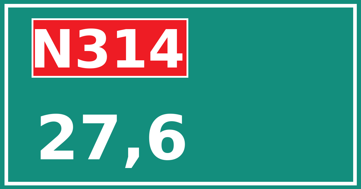 Hectometerbord N314 27,6