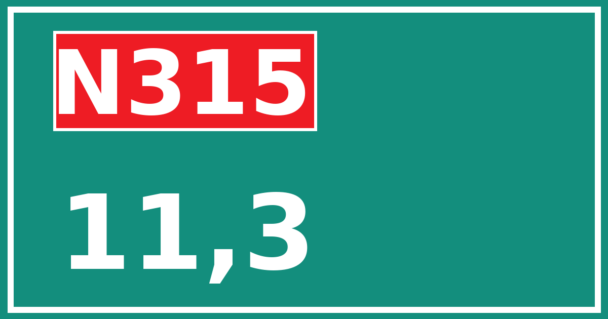 Hectometerbord N315 11,3