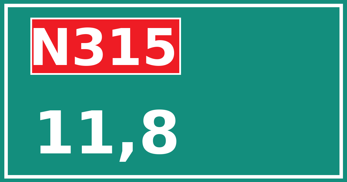 Hectometerbord N315 11,8