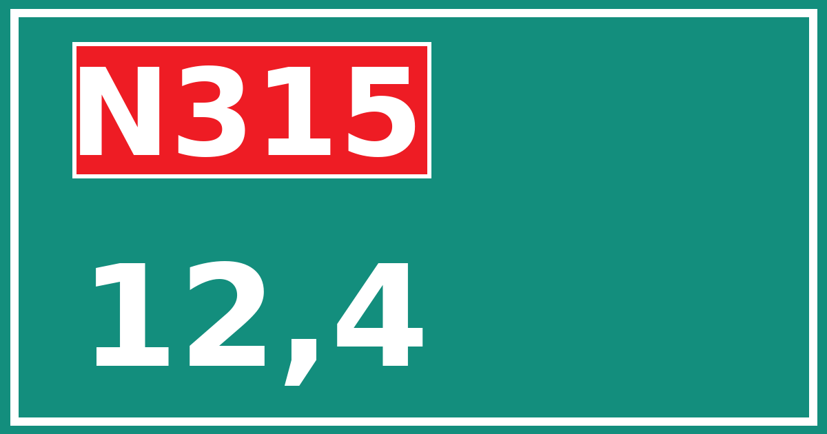 Hectometerbord N315 12,4