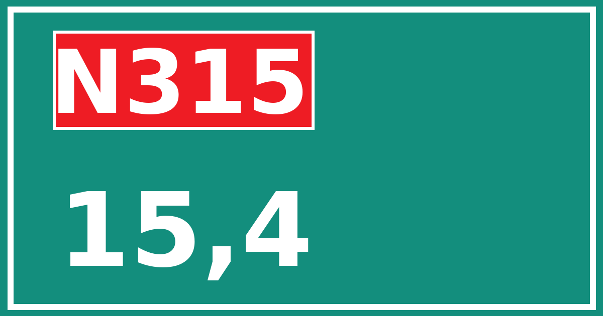 Hectometerbord N315 15,4