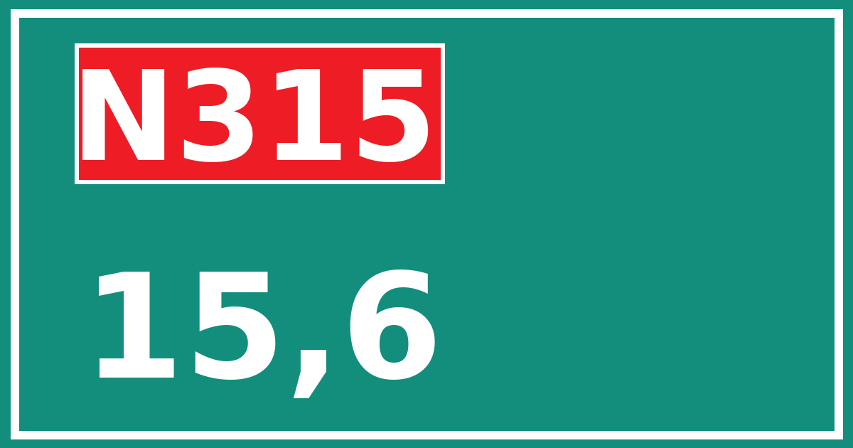 Hectometerbord N315 15,6