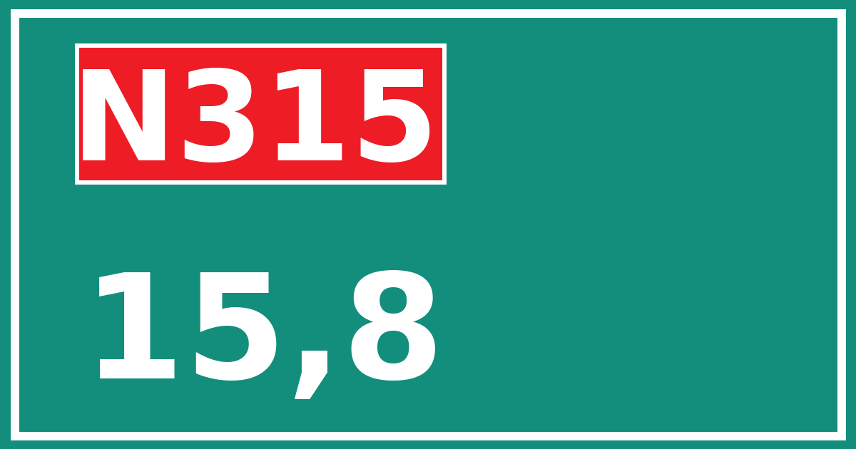 Hectometerbord N315 15,8