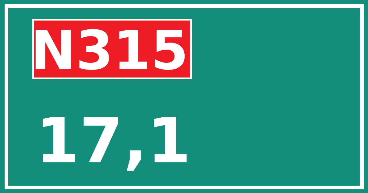 Hectometerbord N315 17,1
