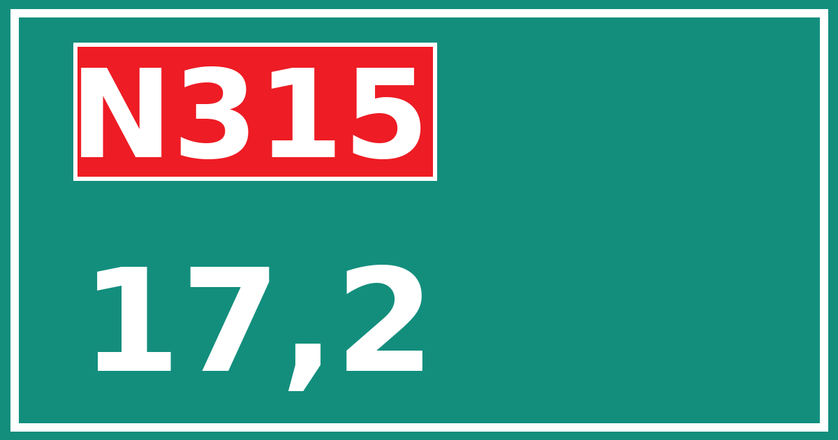 Hectometerbord N315 17,2