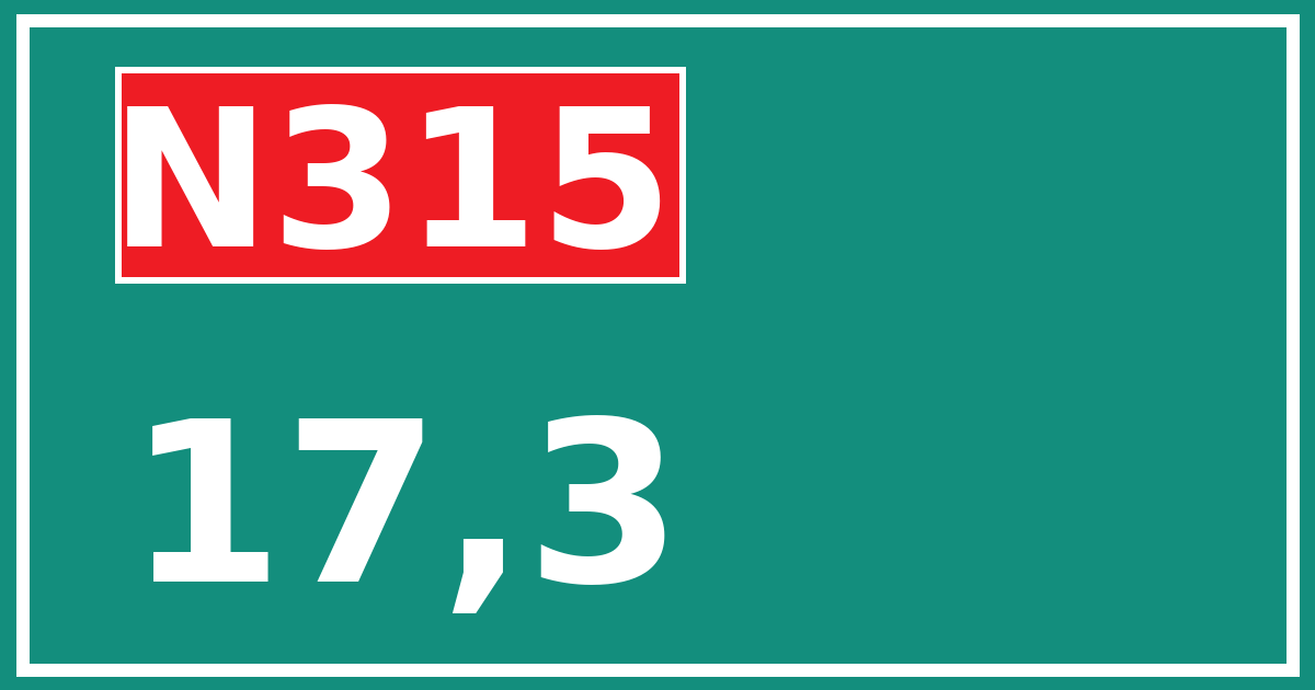 Hectometerbord N315 17,3