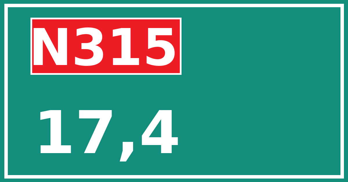 Hectometerbord N315 17,4
