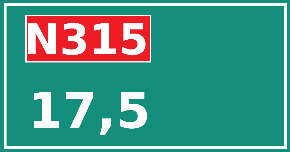 Hectometerbord N315 17,5