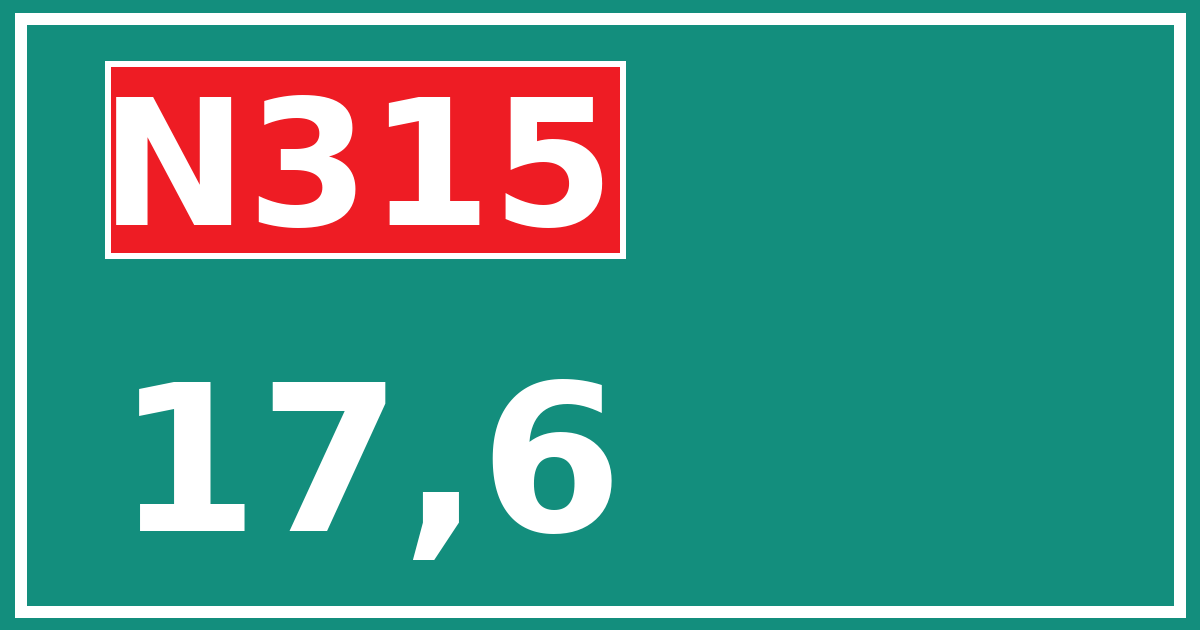 Hectometerbord N315 17,6
