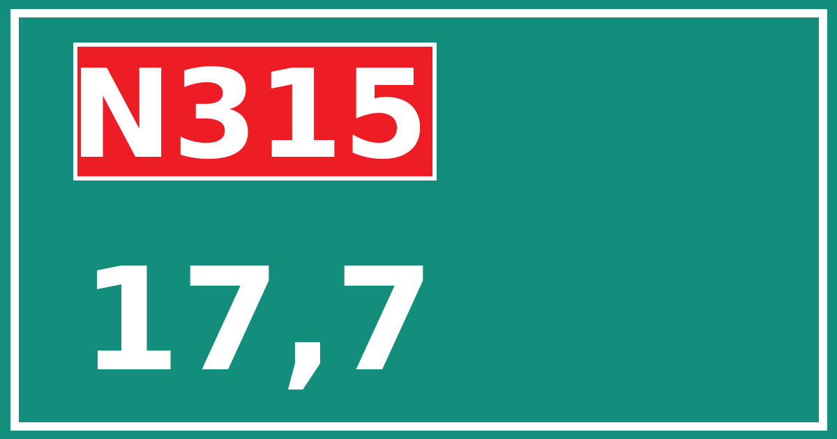 Hectometerbord N315 17,7