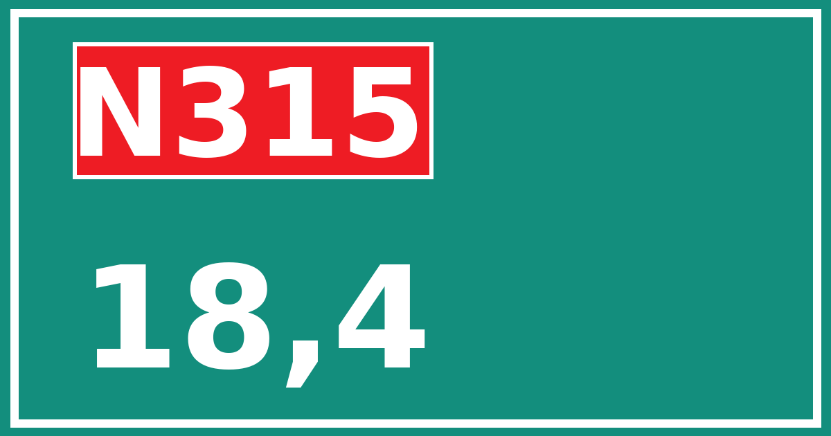 Hectometerbord N315 18,4