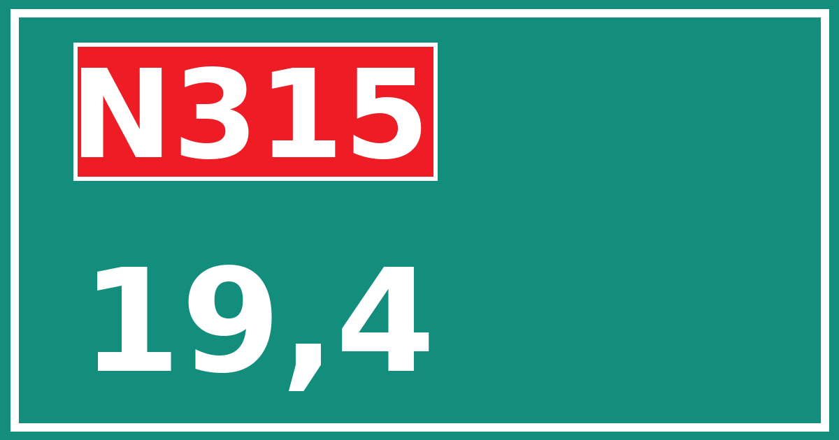 Hectometerbord N315 19,4
