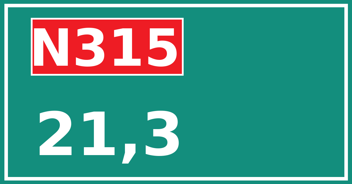 Hectometerbord N315 21,3