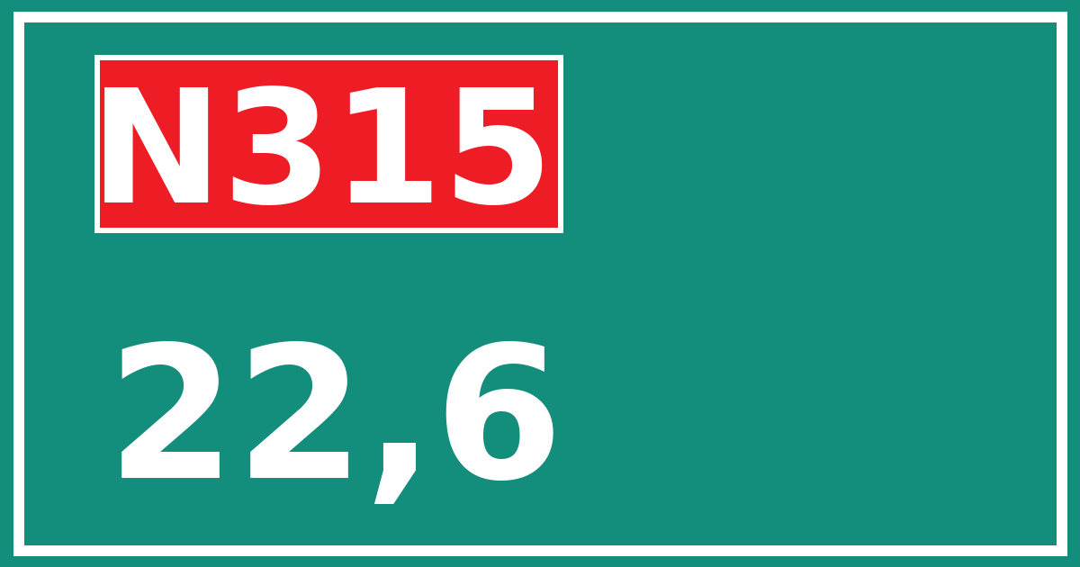 Hectometerbord N315 22,6