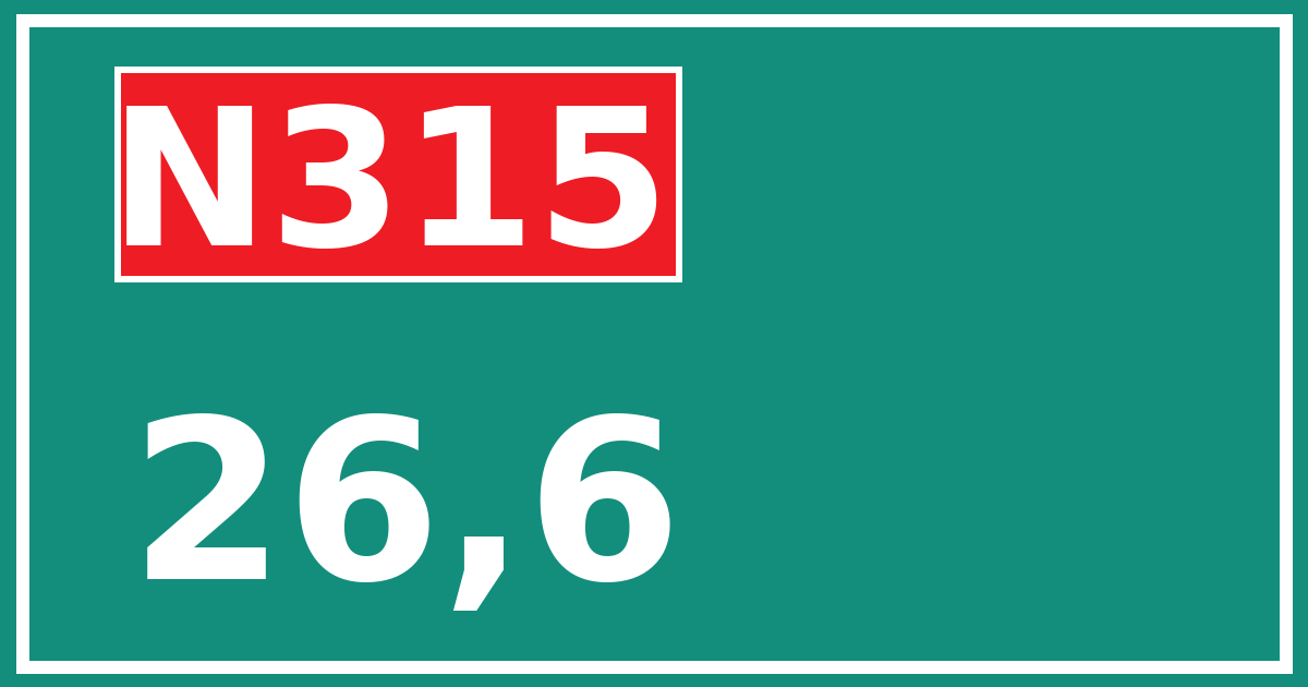 Hectometerbord N315 26,6