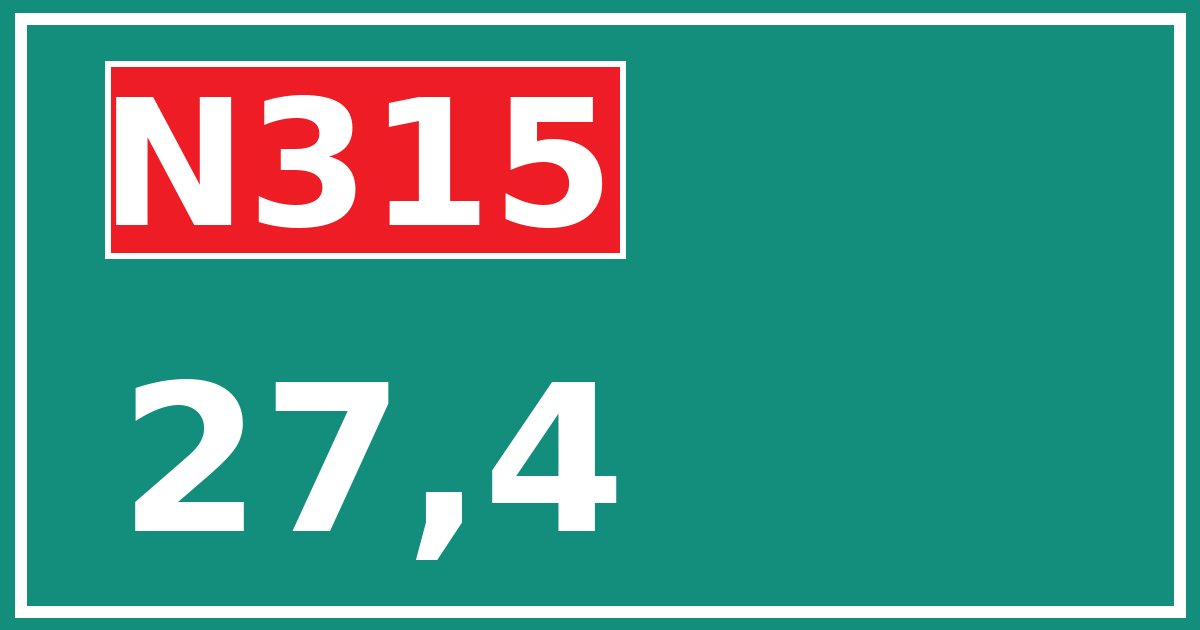 Hectometerbord N315 27,4