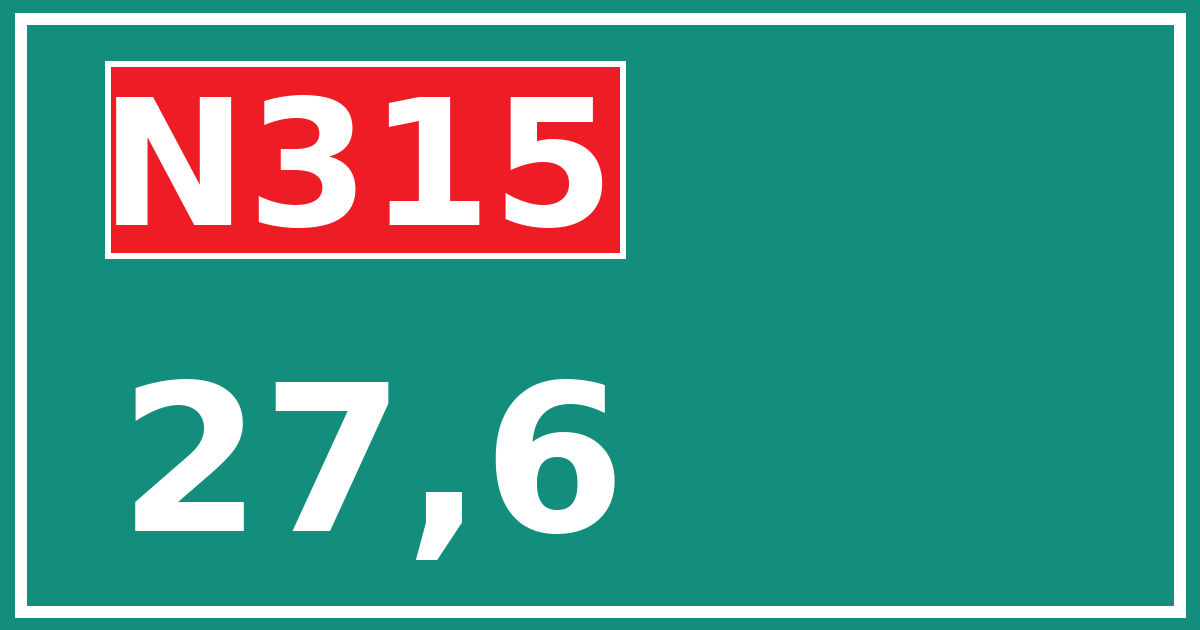 Hectometerbord N315 27,6