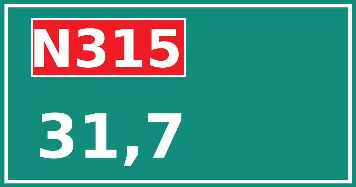 Hectometerbord N315 31,7