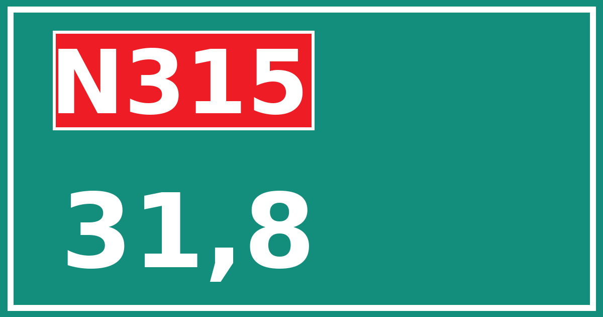 Hectometerbord N315 31,8