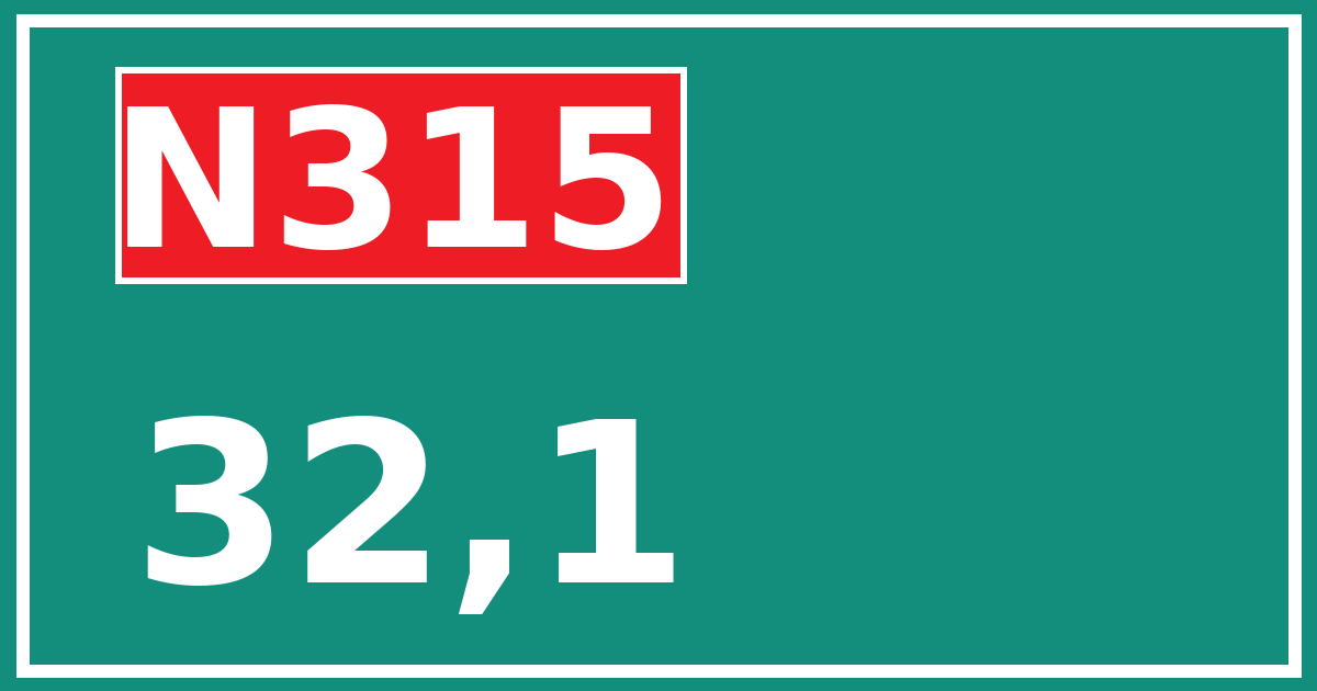 Hectometerbord N315 32,1