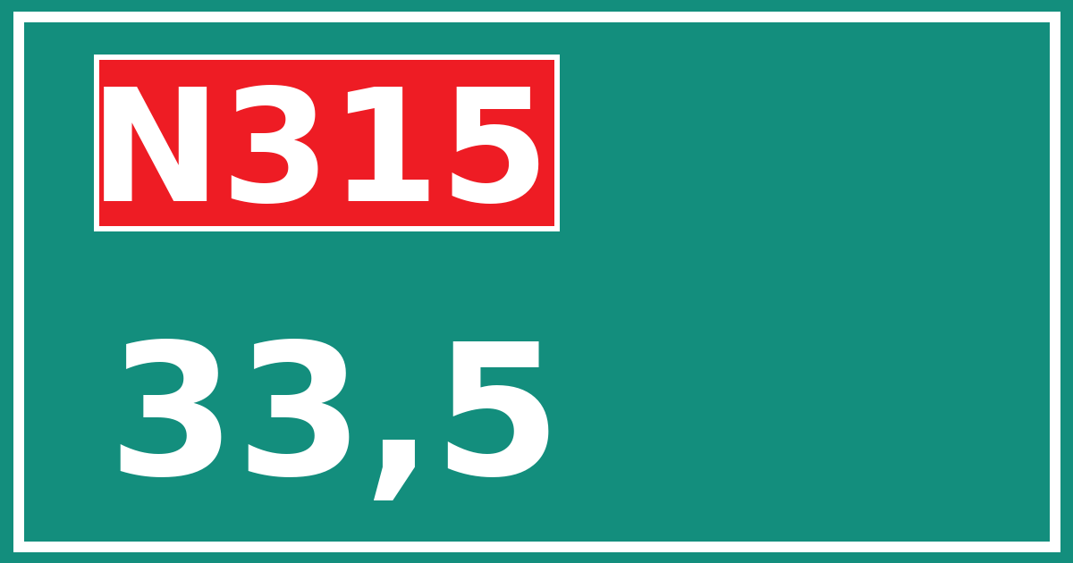 Hectometerbord N315 33,5