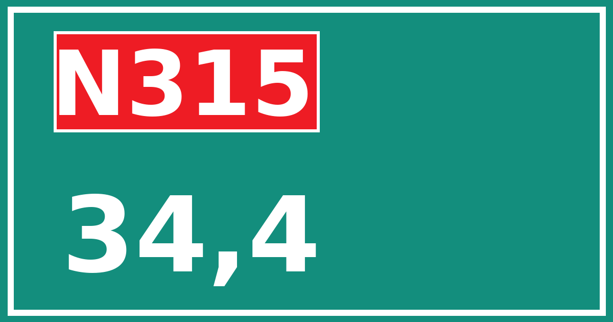 Hectometerbord N315 34,4