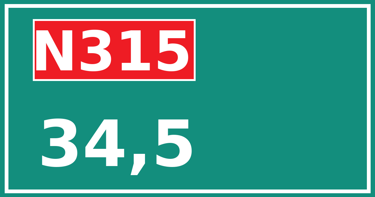Hectometerbord N315 34,5