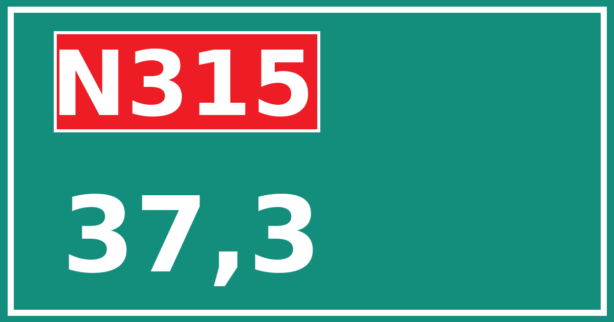 Hectometerbord N315 37,3