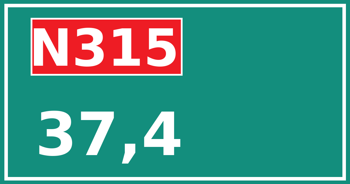 Hectometerbord N315 37,4