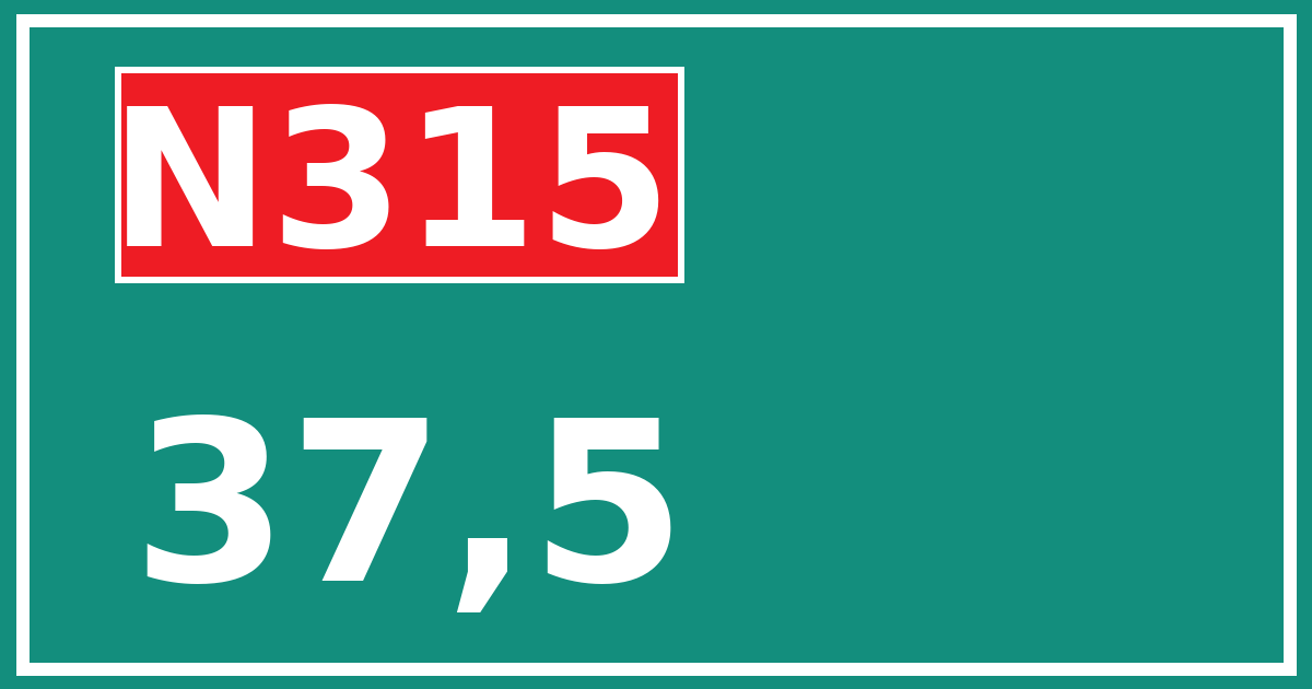 Hectometerbord N315 37,5
