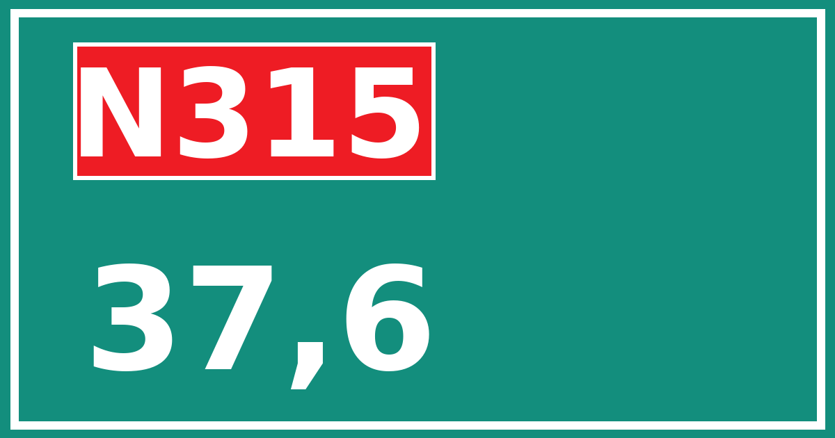 Hectometerbord N315 37,6