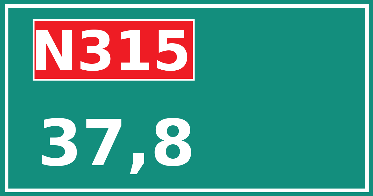 Hectometerbord N315 37,8
